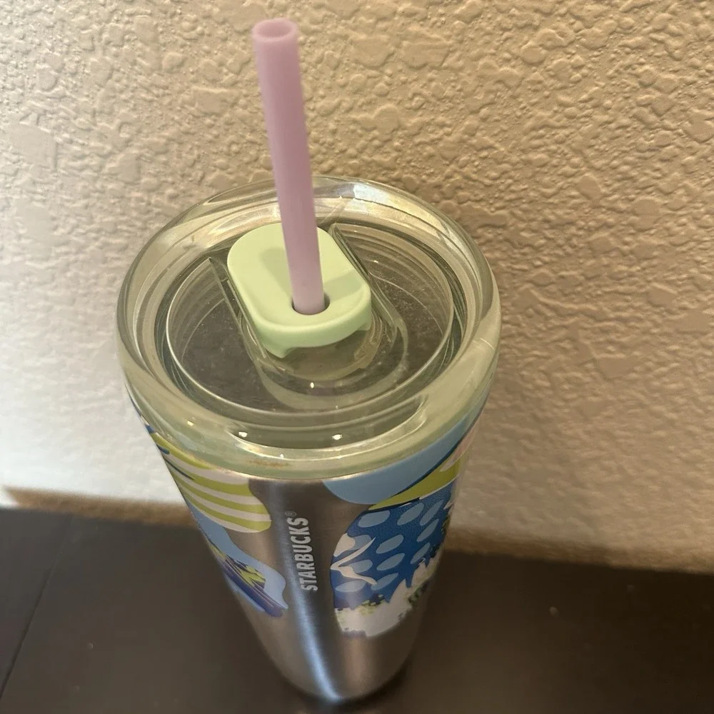 Starbucks Summer 2024 Canna Lily Butterfly‎ Silver SS Venti Hot/Cold Tumbler